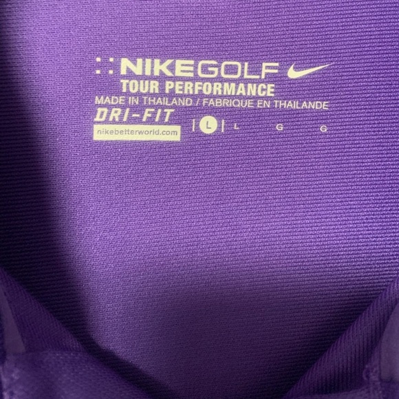 Nike Golf Tour Performance Dri-FIT Polo Shirt Short Sleeve Purple Size Large - Picture 4 of 4